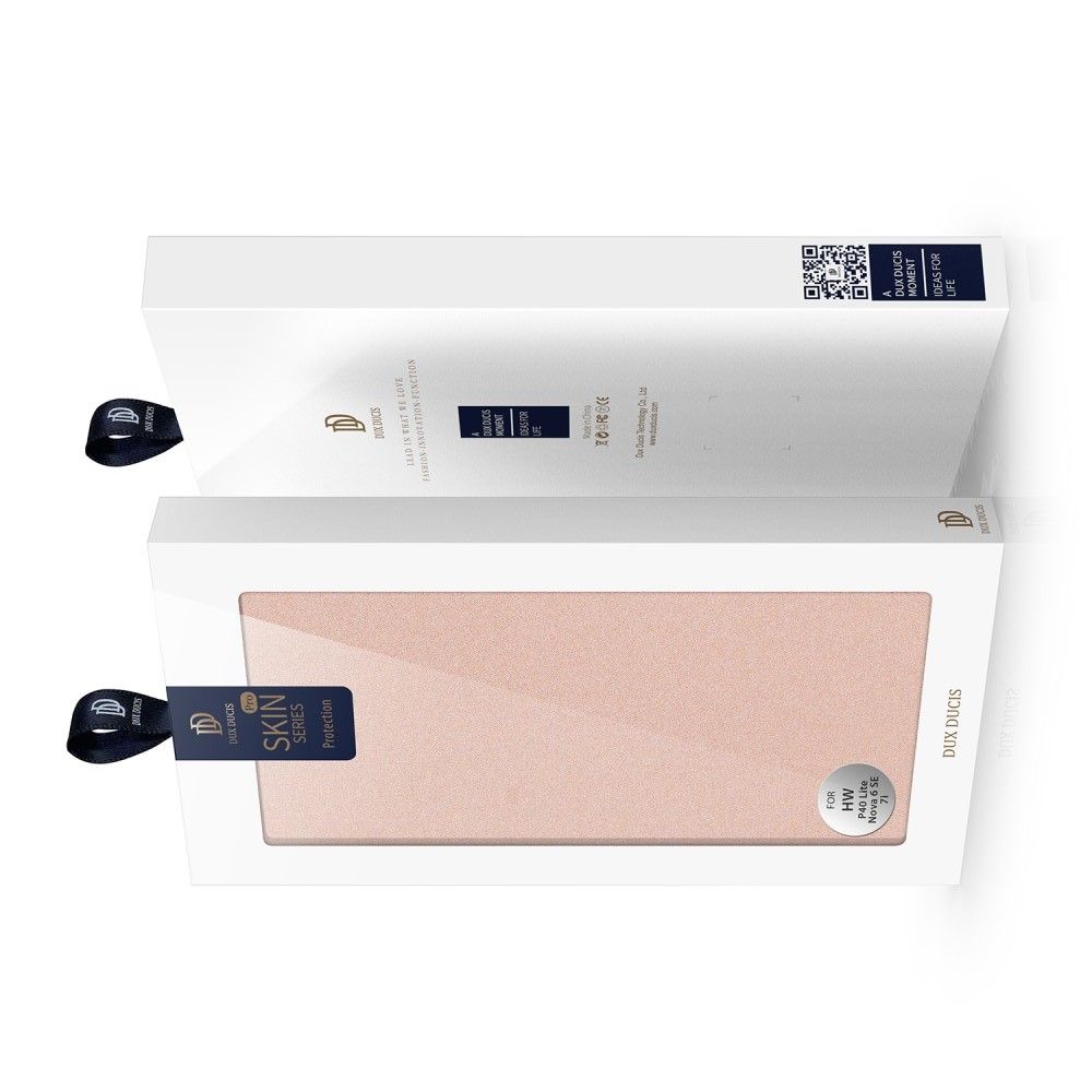 Тонкий Флип Чехол Книжка с Скрытым Магнитом и Отделением для Карты для Huawei P40 Lite / P40 Lite Розовый