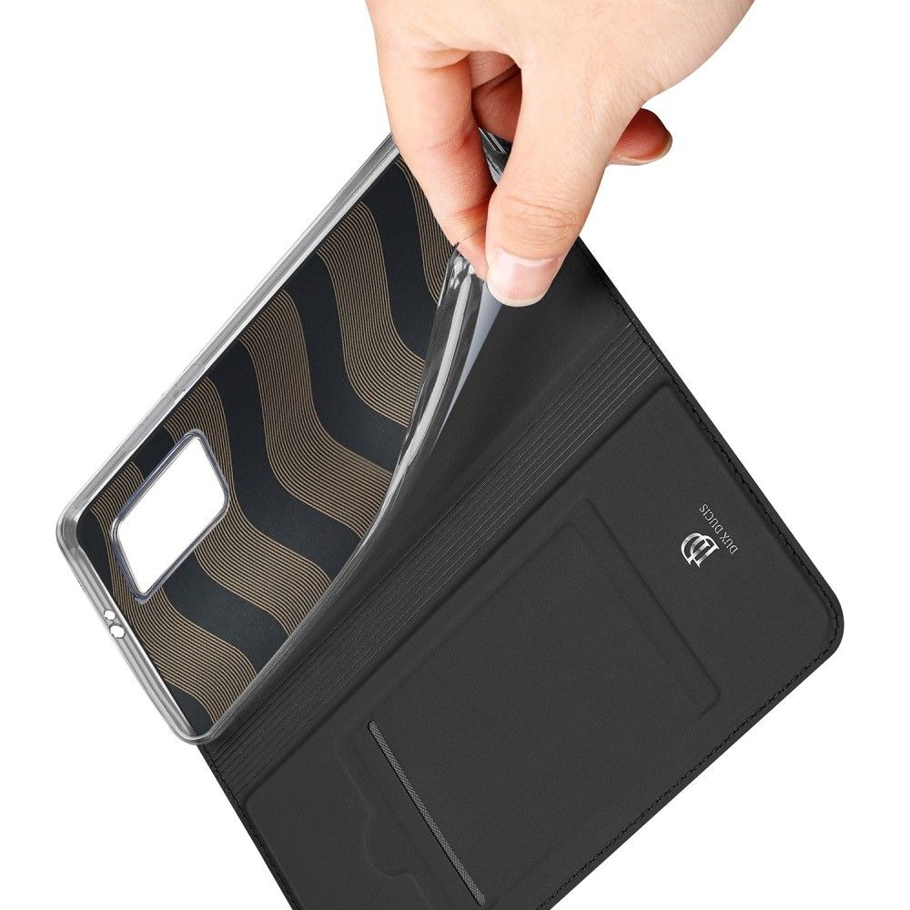 Тонкий Флип Чехол Книжка с Скрытым Магнитом и Отделением для Карты для Huawei P40 Pro Черный