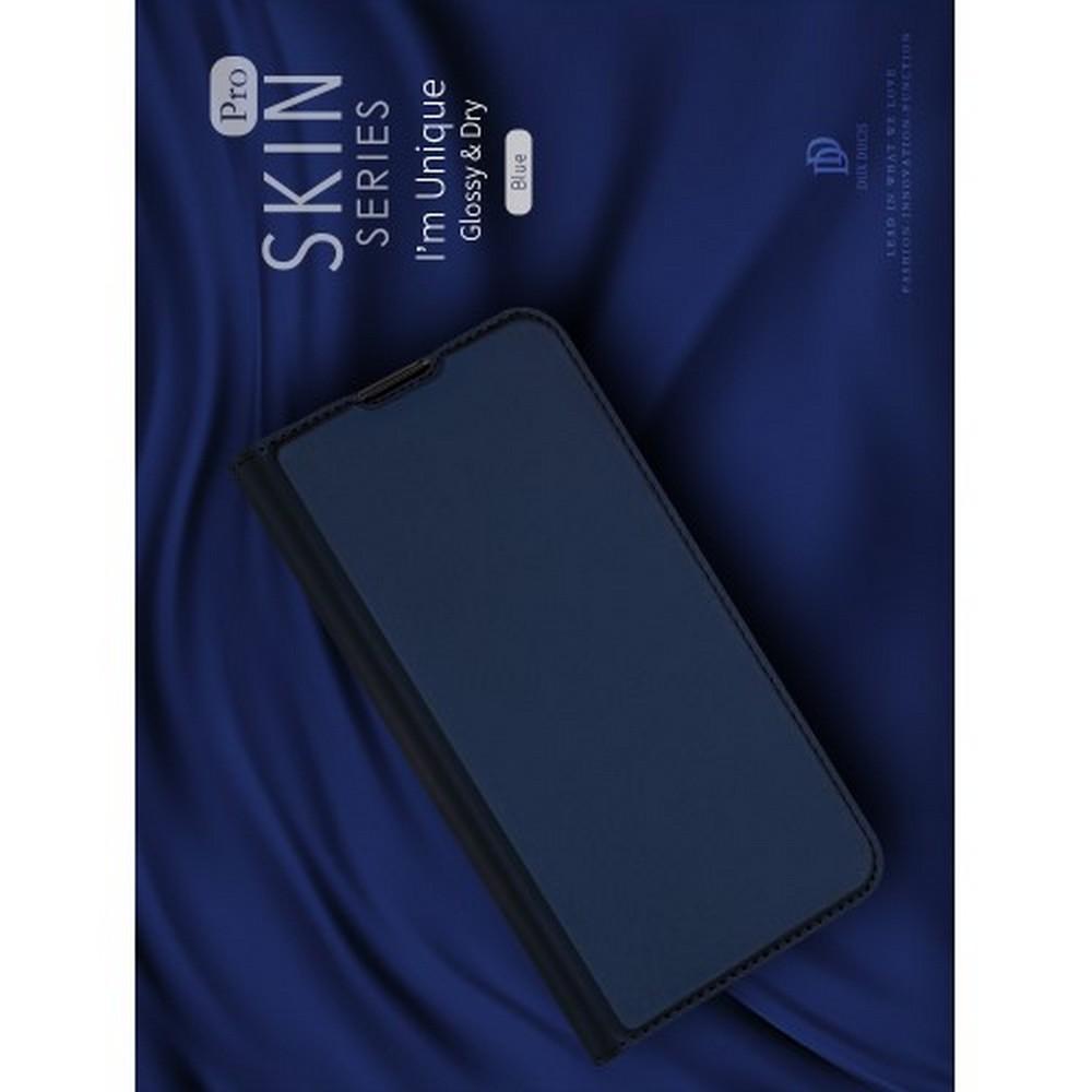 Тонкий Флип Чехол Книжка с Скрытым Магнитом и Отделением для Карты для Huawei Y6 2019 / Y6s Синий