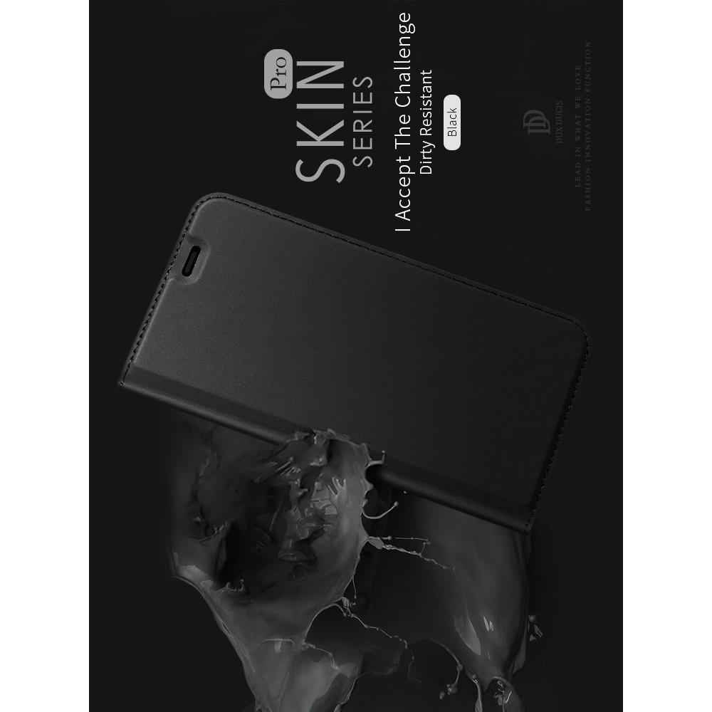 Тонкий Флип Чехол Книжка с Скрытым Магнитом и Отделением для Карты для LG G8s ThinQ Черный