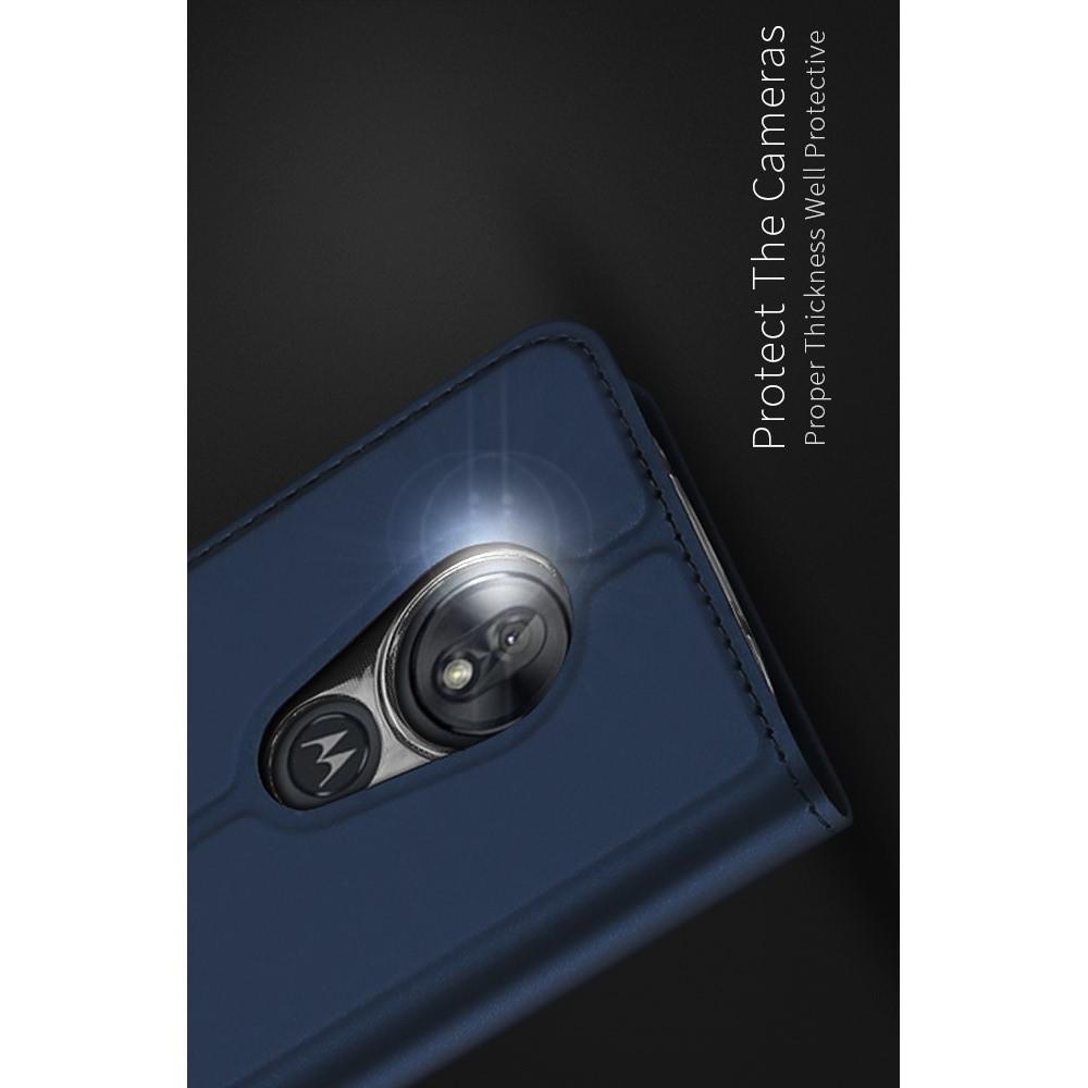 Тонкий Флип Чехол Книжка с Скрытым Магнитом и Отделением для Карты для Motorola Moto G7 Power Синий