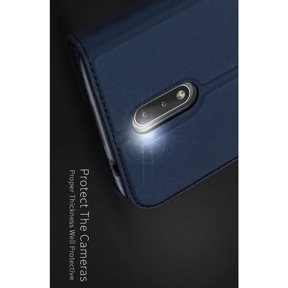 Тонкий Флип Чехол Книжка с Скрытым Магнитом и Отделением для Карты для Nokia 2.3 Синий
