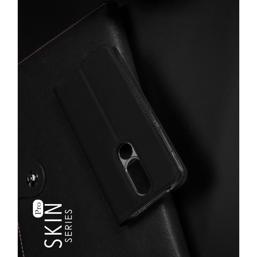 Тонкий Флип Чехол Книжка с Скрытым Магнитом и Отделением для Карты для Nokia 4.2 Черный
