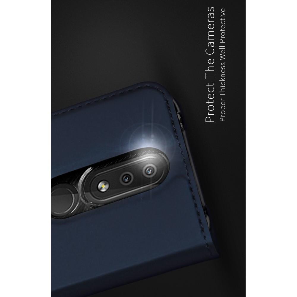 Тонкий Флип Чехол Книжка с Скрытым Магнитом и Отделением для Карты для Nokia 4.2 Синий