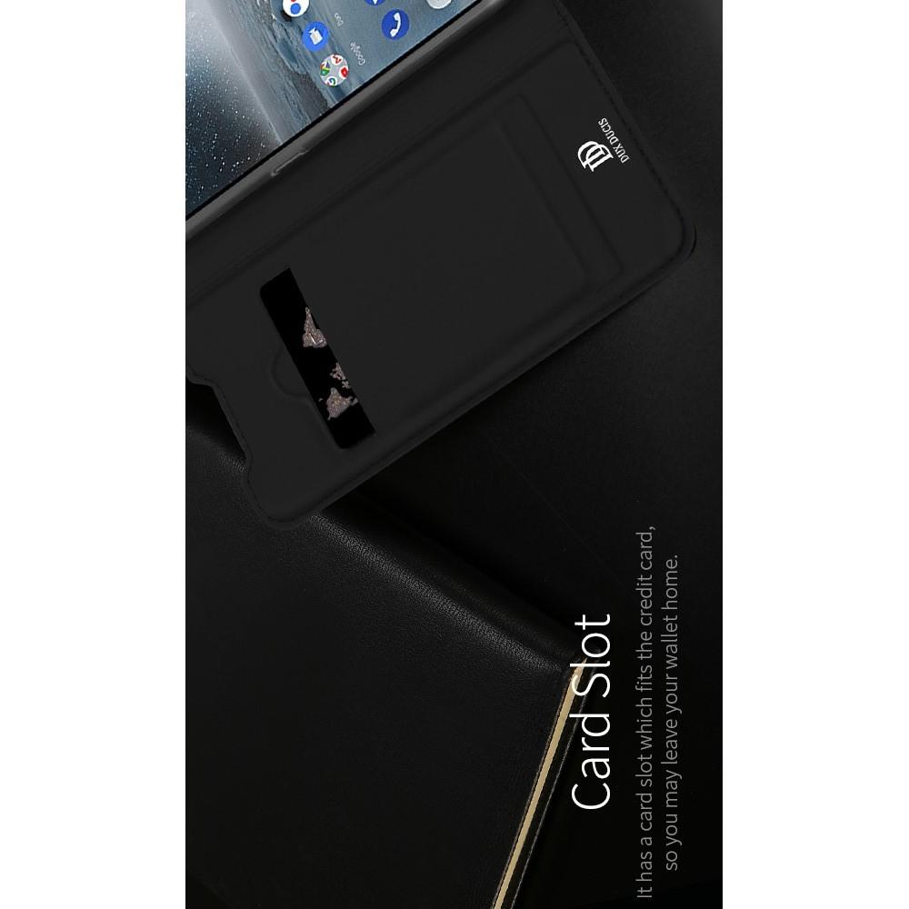 Тонкий Флип Чехол Книжка с Скрытым Магнитом и Отделением для Карты для Nokia 4.2 Черный