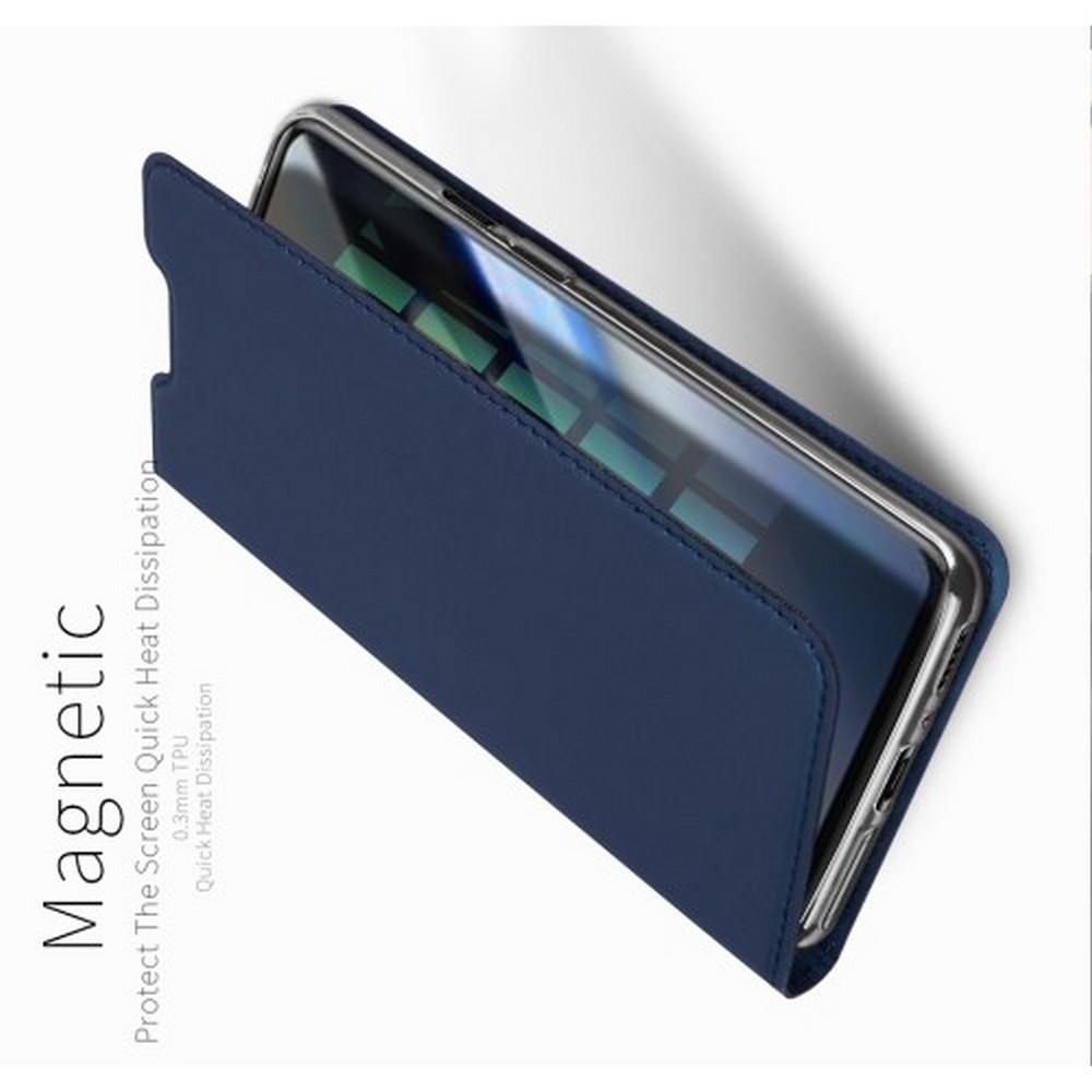 Тонкий Флип Чехол Книжка с Скрытым Магнитом и Отделением для Карты для OnePlus 7 Pro Синий