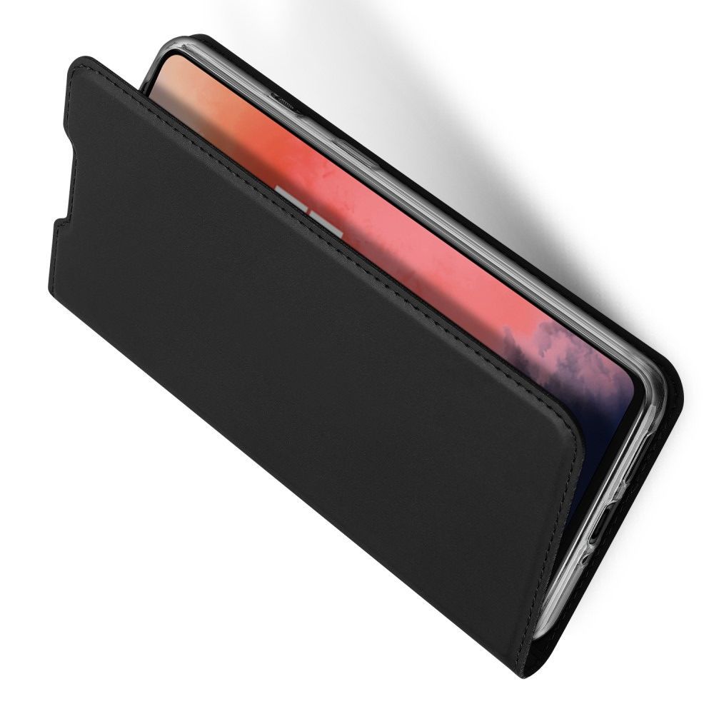Тонкий Флип Чехол Книжка с Скрытым Магнитом и Отделением для Карты для OnePlus 7T Черный