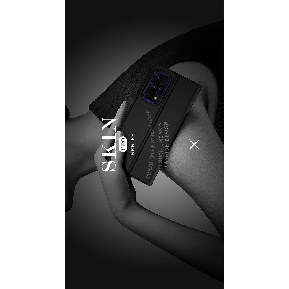 Тонкий Флип Чехол Книжка с Скрытым Магнитом и Отделением для Карты для Realme 7 Pro Черный
