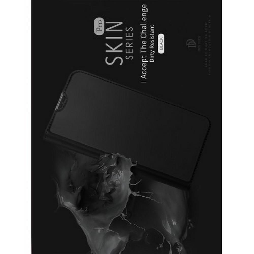 Тонкий Флип Чехол Книжка с Скрытым Магнитом и Отделением для Карты для Samsung Galaxy A10 Черный