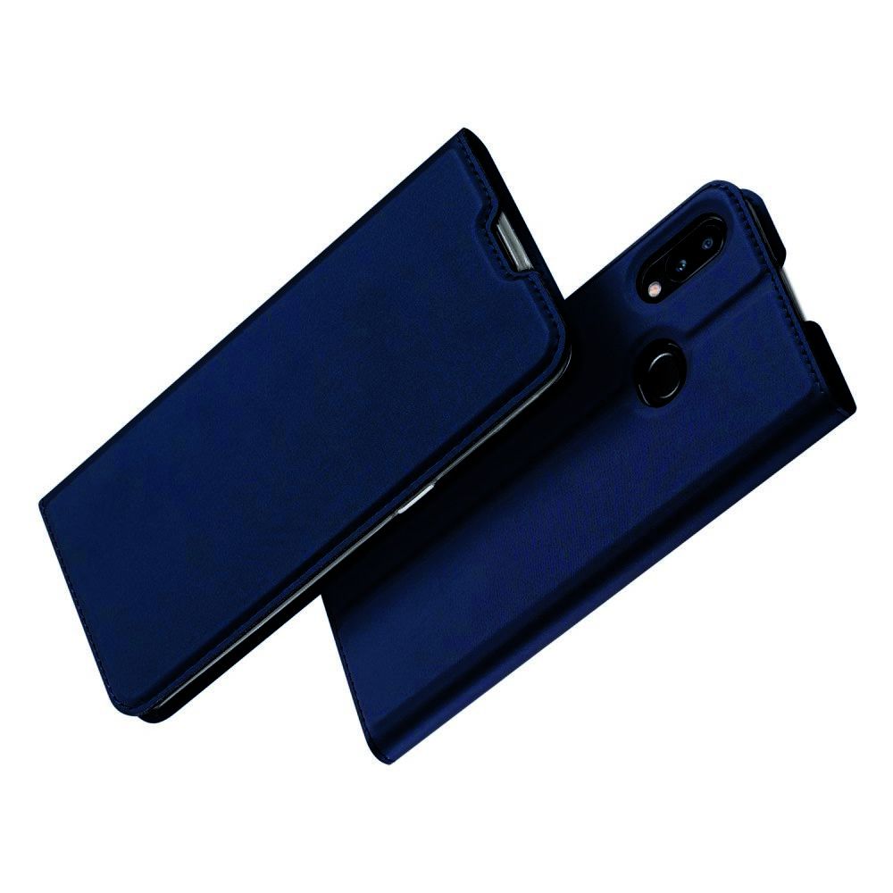 Тонкий Флип Чехол Книжка с Скрытым Магнитом и Отделением для Карты для Samsung Galaxy A10s Синий