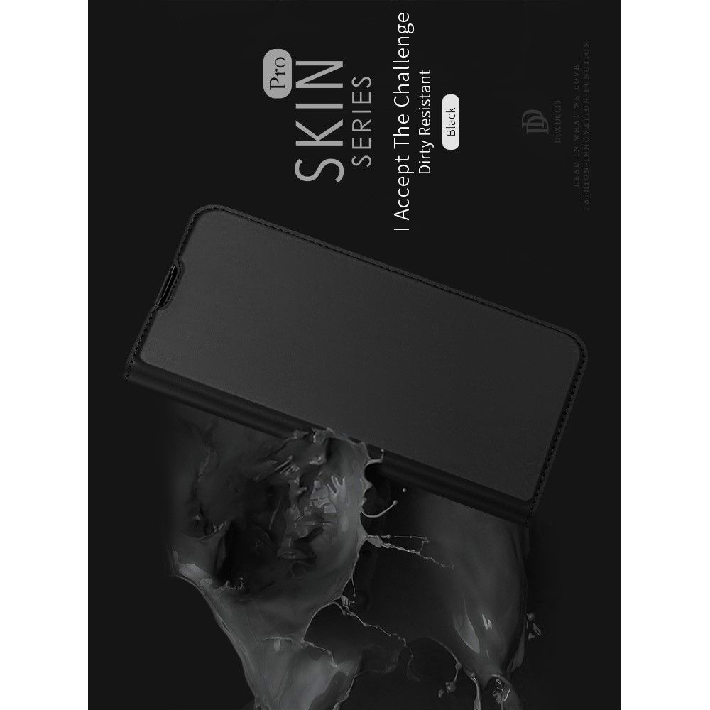 Тонкий Флип Чехол Книжка с Скрытым Магнитом и Отделением для Карты для Samsung Galaxy A21 Черный