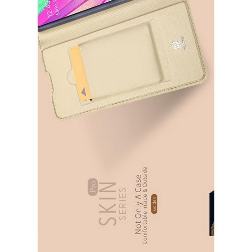 Тонкий Флип Чехол Книжка с Скрытым Магнитом и Отделением для Карты для Samsung Galaxy A40 Золотой