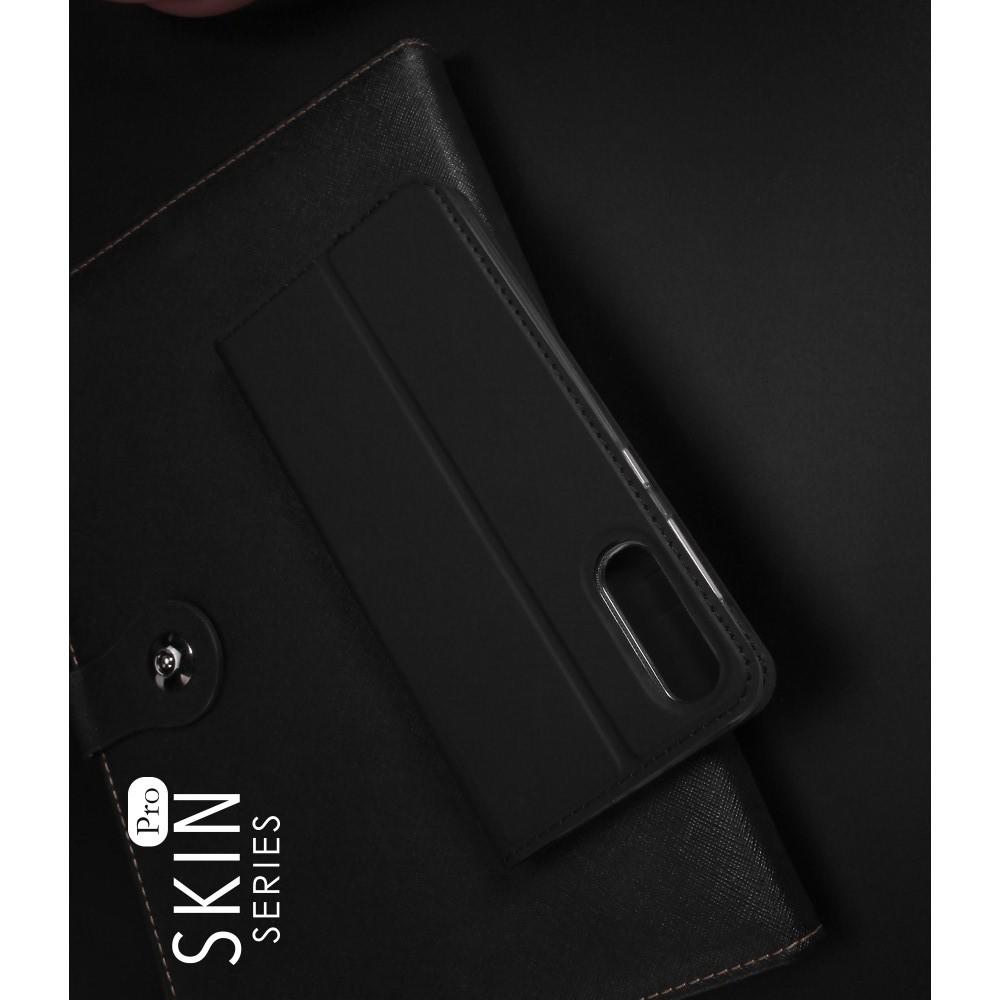 Тонкий Флип Чехол Книжка с Скрытым Магнитом и Отделением для Карты для Samsung Galaxy A50 Черный