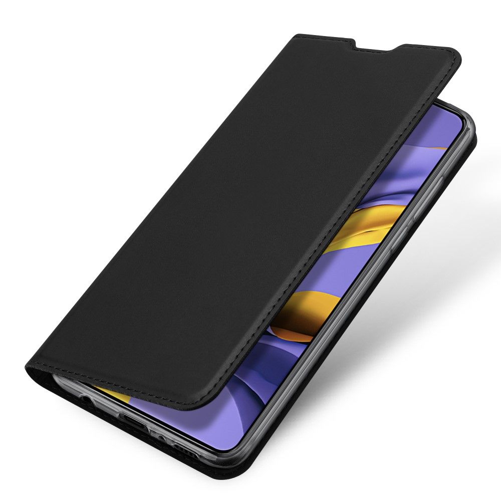 Тонкий Флип Чехол Книжка с Скрытым Магнитом и Отделением для Карты для Samsung Galaxy A51 Черный