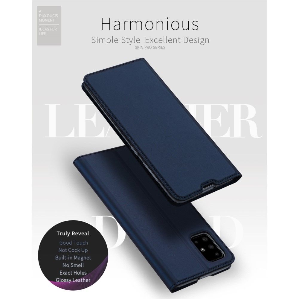 Тонкий Флип Чехол Книжка с Скрытым Магнитом и Отделением для Карты для Samsung Galaxy A51 Черный
