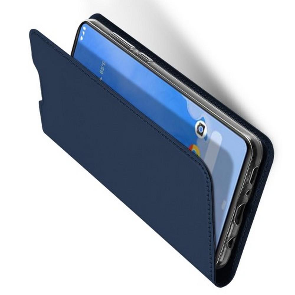 Тонкий Флип Чехол Книжка с Скрытым Магнитом и Отделением для Карты для Samsung Galaxy A70 Синий