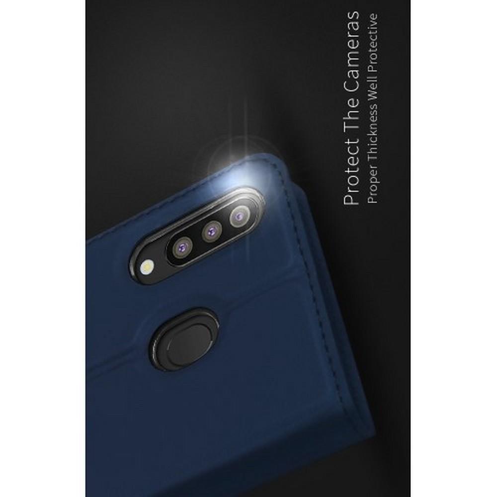 Тонкий Флип Чехол Книжка с Скрытым Магнитом и Отделением для Карты для Samsung Galaxy M30 Синий