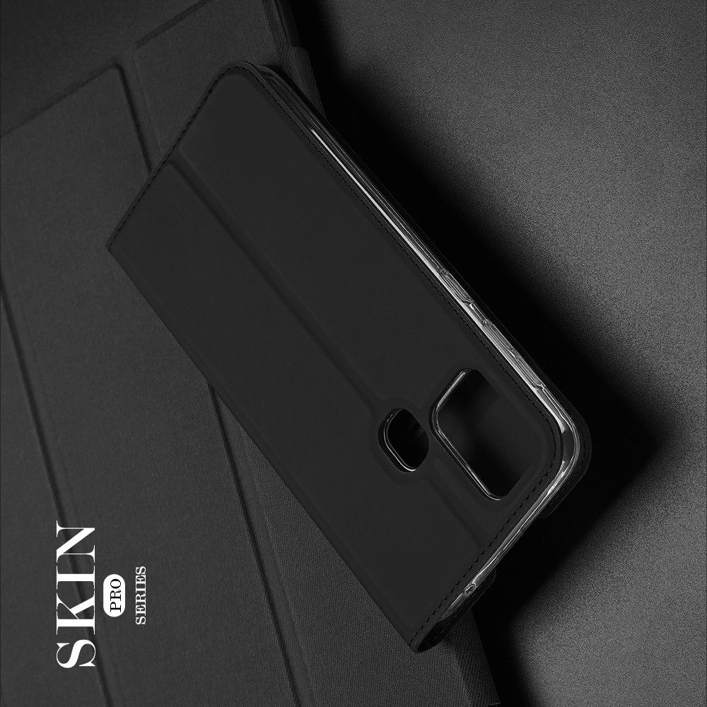 Тонкий Флип Чехол Книжка с Скрытым Магнитом и Отделением для Карты для Samsung Galaxy M31 Черный