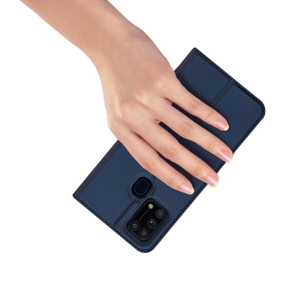 Тонкий Флип Чехол Книжка с Скрытым Магнитом и Отделением для Карты для Samsung Galaxy M31 Синий