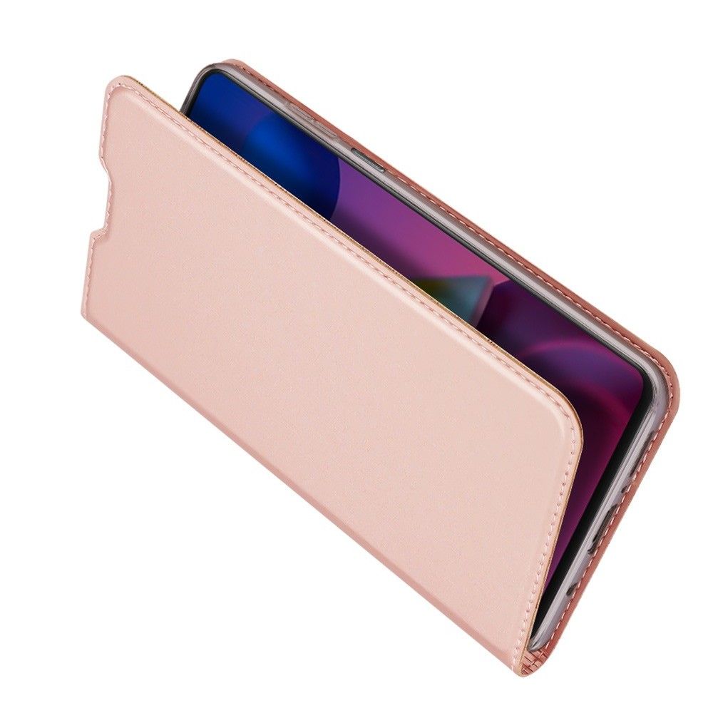 Тонкий Флип Чехол Книжка с Скрытым Магнитом и Отделением для Карты для Samsung Galaxy M51 Розовый