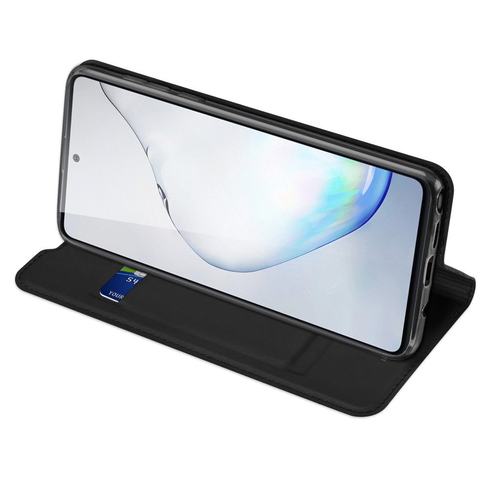 Тонкий Флип Чехол Книжка с Скрытым Магнитом и Отделением для Карты для Samsung Galaxy Note 10 Lite Черный