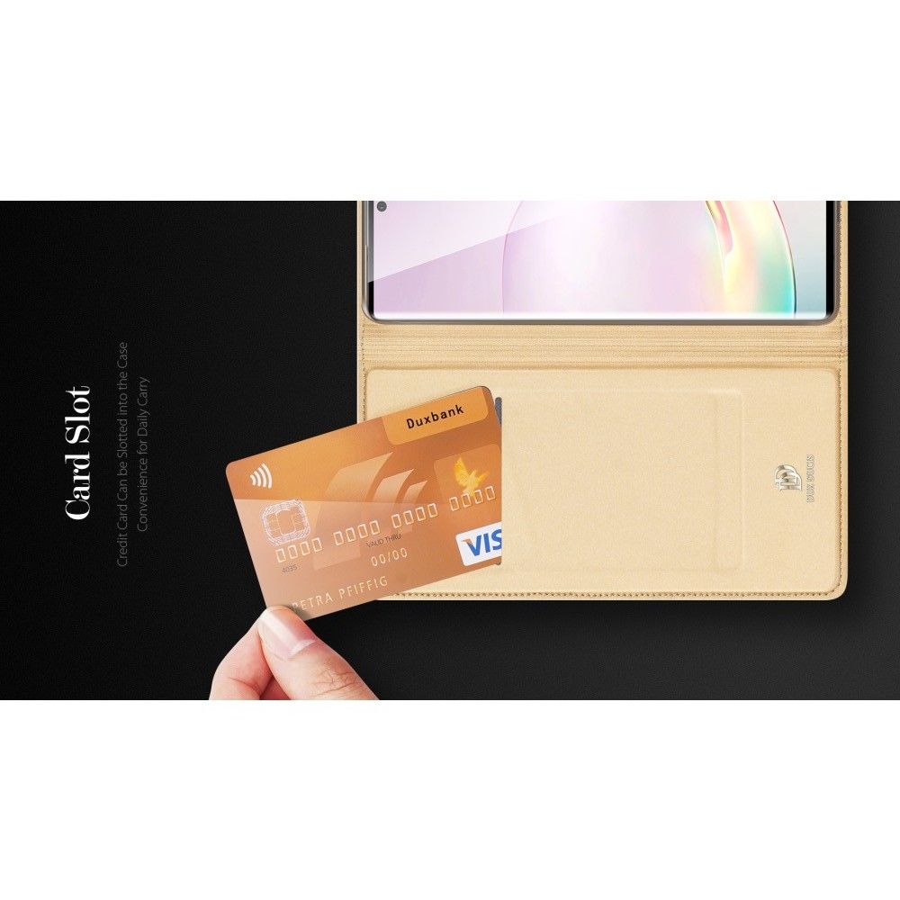 Тонкий Флип Чехол Книжка с Скрытым Магнитом и Отделением для Карты для Samsung Galaxy Note 20 Черный