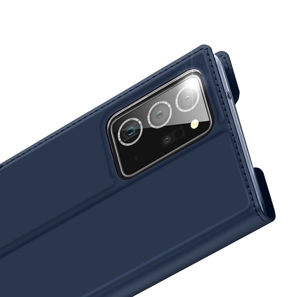 Тонкий Флип Чехол Книжка с Скрытым Магнитом и Отделением для Карты для Samsung Galaxy Note 20 Ultra Синий