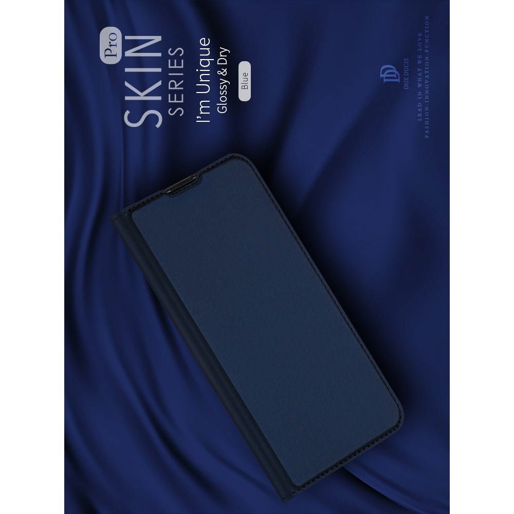 Тонкий Флип Чехол Книжка с Скрытым Магнитом и Отделением для Карты для Samsung Galaxy S20 Синий