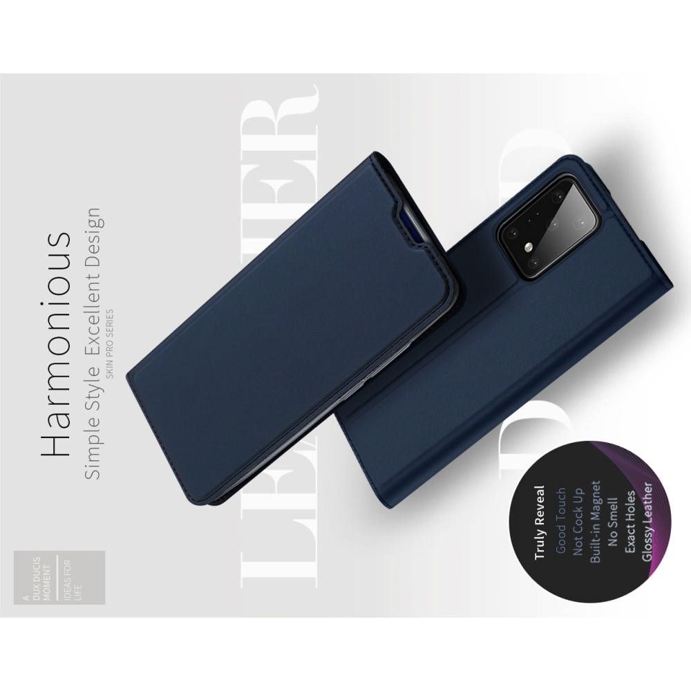 Тонкий Флип Чехол Книжка с Скрытым Магнитом и Отделением для Карты для Samsung Galaxy S20 Plus Черный