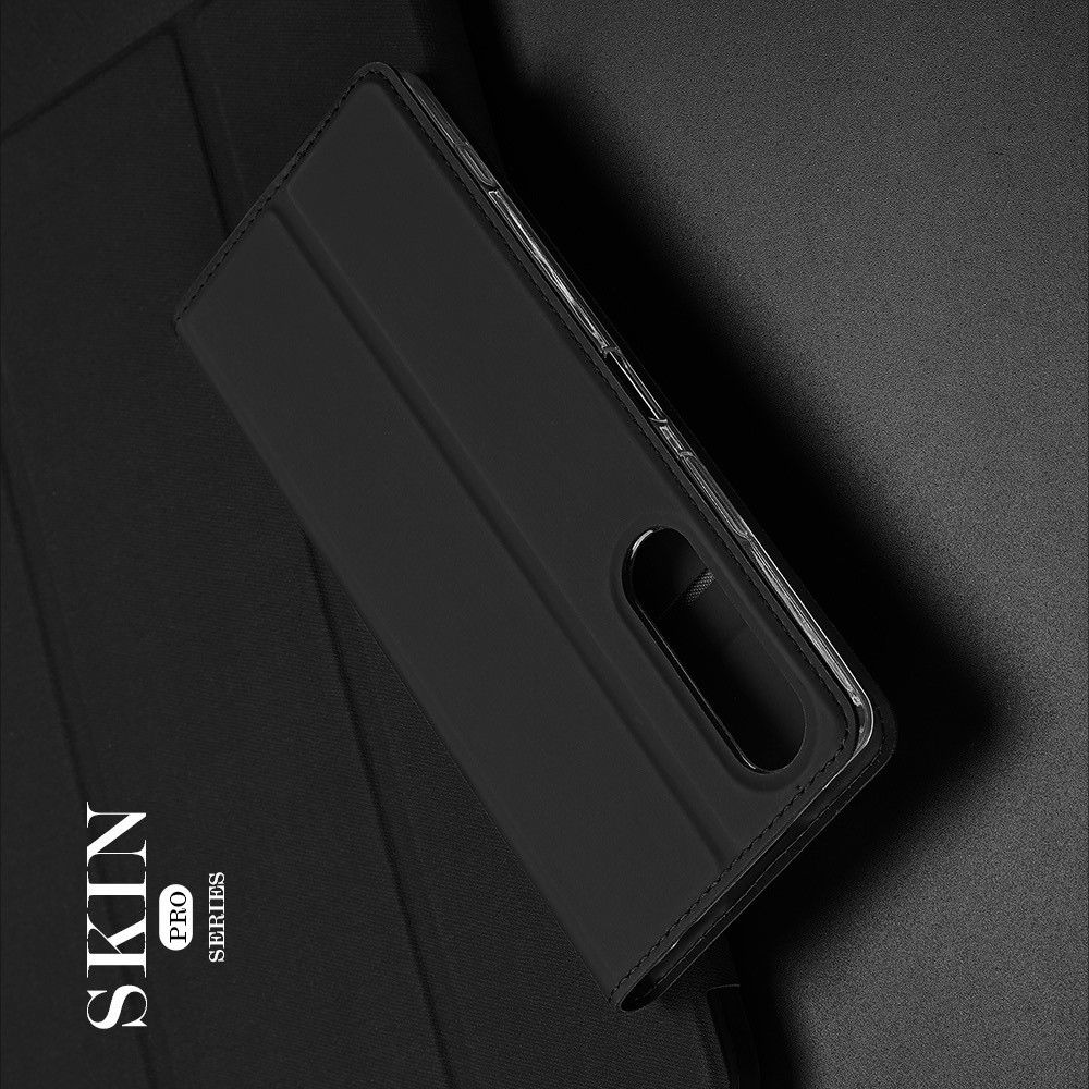 Тонкий Флип Чехол Книжка с Скрытым Магнитом и Отделением для Карты для Sony Xperia 1 II Черный