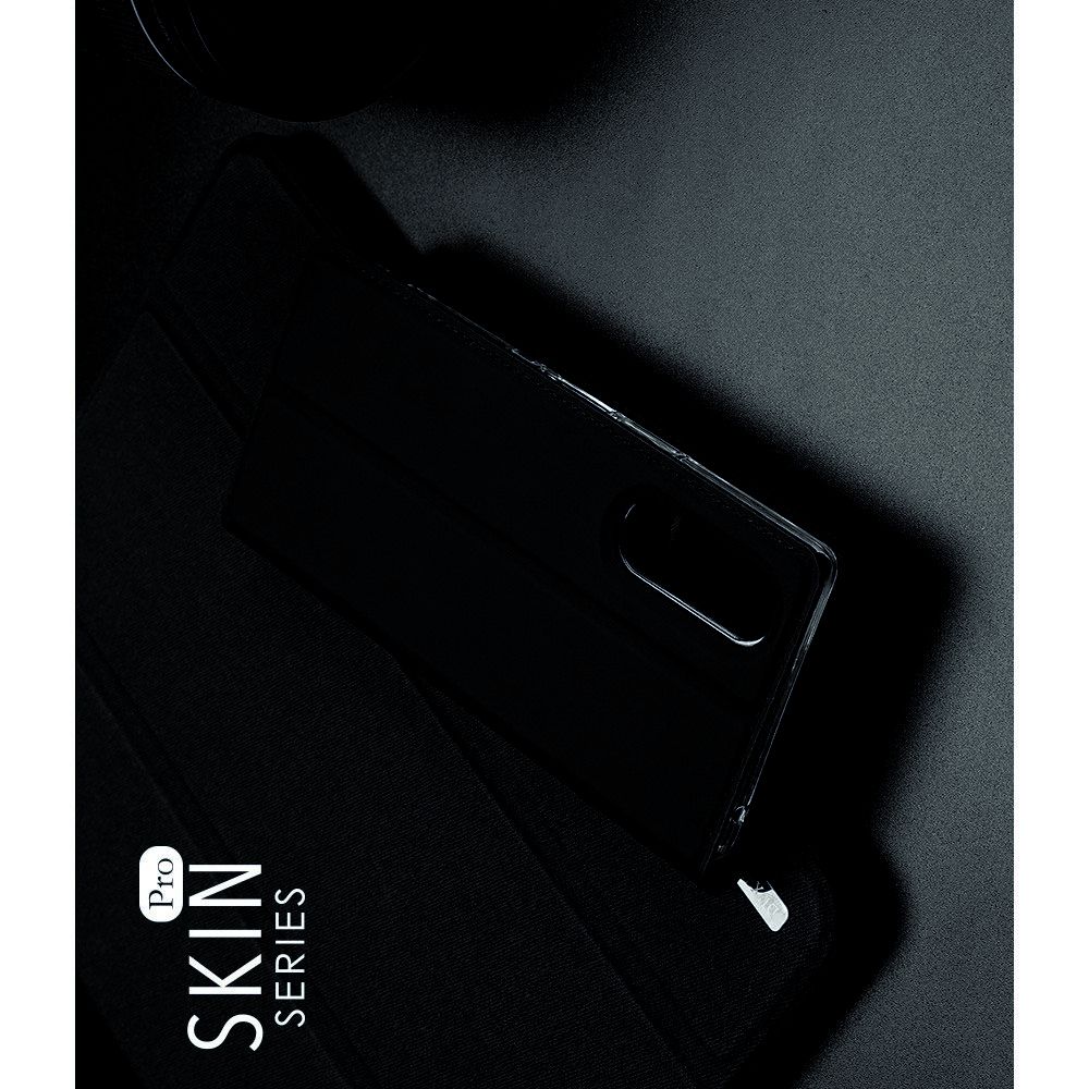 Тонкий Флип Чехол Книжка с Скрытым Магнитом и Отделением для Карты для Sony Xperia 5 Черный