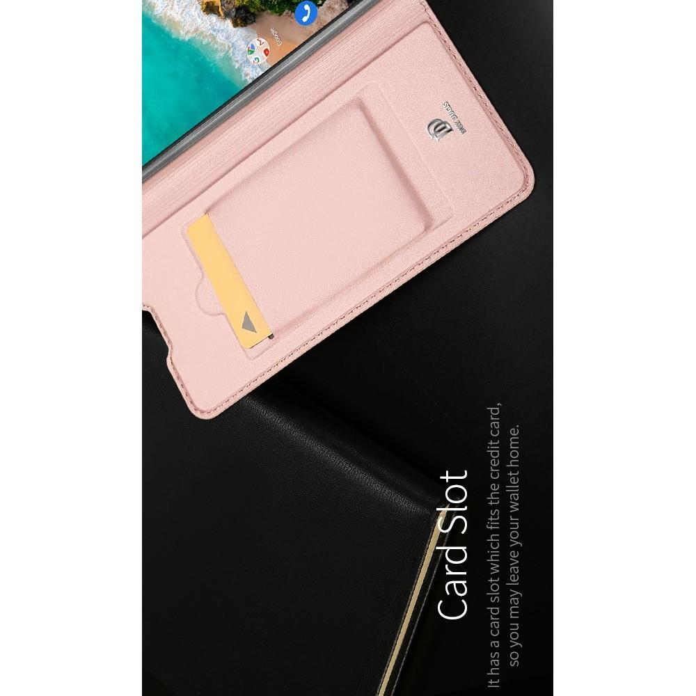 Тонкий Флип Чехол Книжка с Скрытым Магнитом и Отделением для Карты для Xiaomi Mi A3 Золотой
