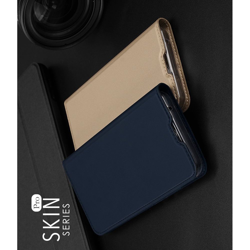 Тонкий Флип Чехол Книжка с Скрытым Магнитом и Отделением для Карты для Xiaomi Redmi 8A Синий
