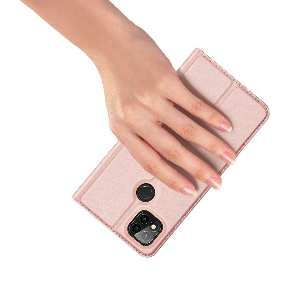 Тонкий Флип Чехол Книжка с Скрытым Магнитом и Отделением для Карты для Xiaomi Redmi 9C Розовый