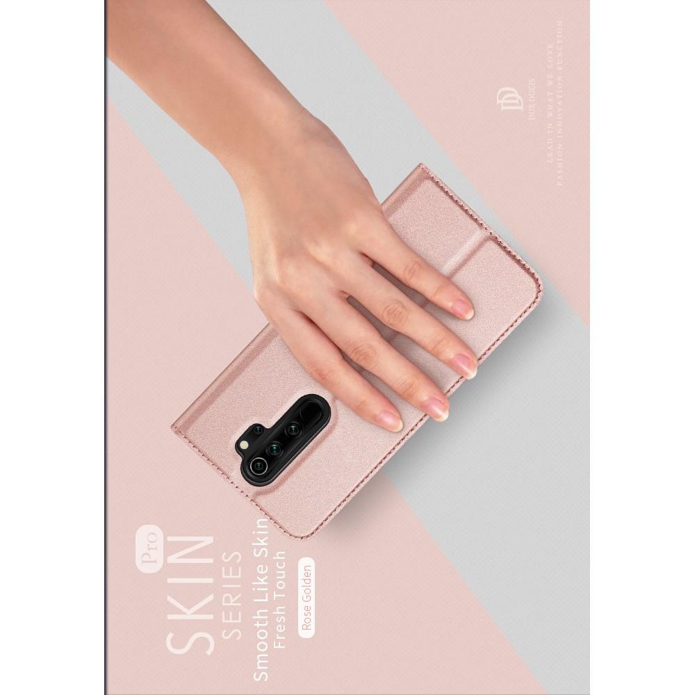 Тонкий Флип Чехол Книжка с Скрытым Магнитом и Отделением для Карты для Xiaomi Redmi Note 8 Pro Черный