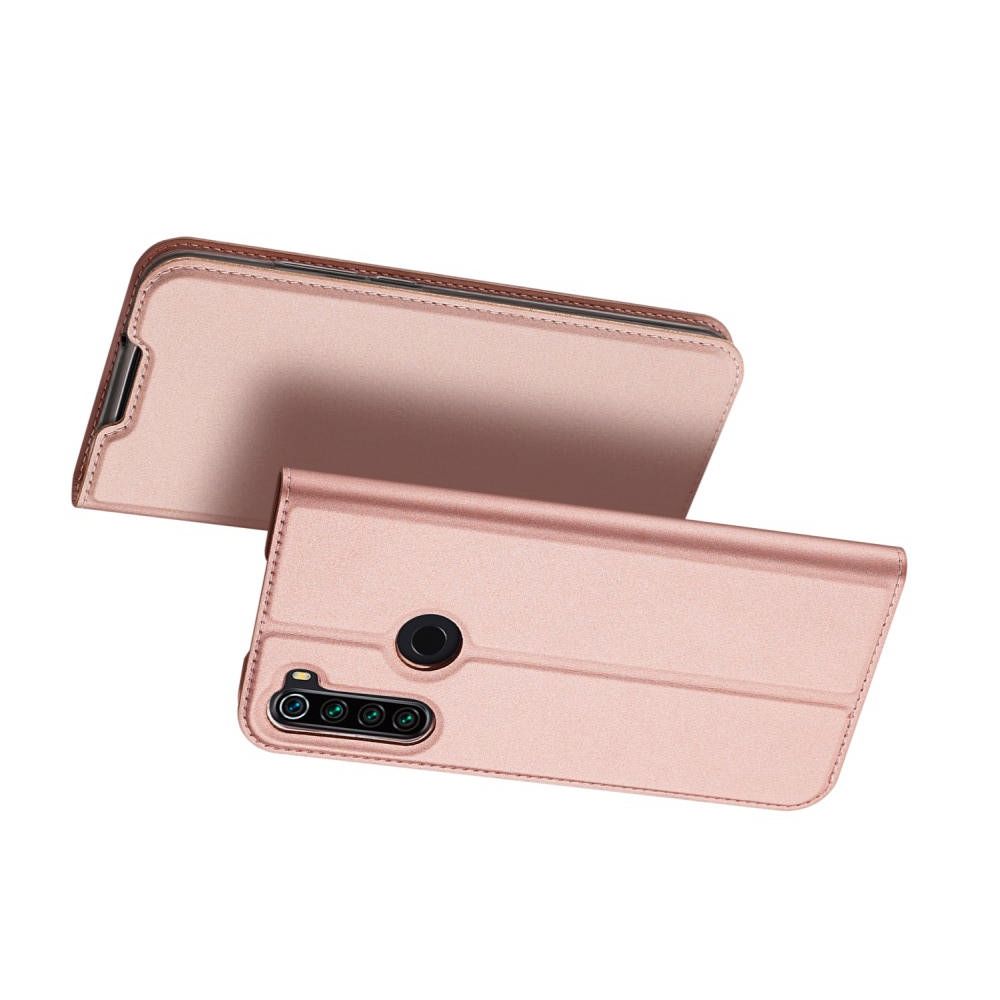 Тонкий Флип Чехол Книжка с Скрытым Магнитом и Отделением для Карты для Xiaomi Redmi Note 8T Розовый