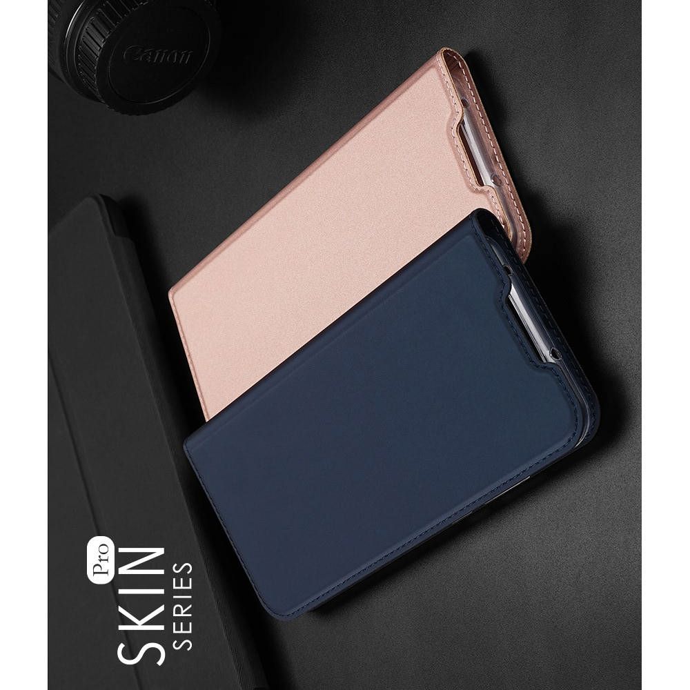 Тонкий Флип Чехол Книжка с Скрытым Магнитом и Отделением для Карты для Xiaomi Redmi Note 8T Синий