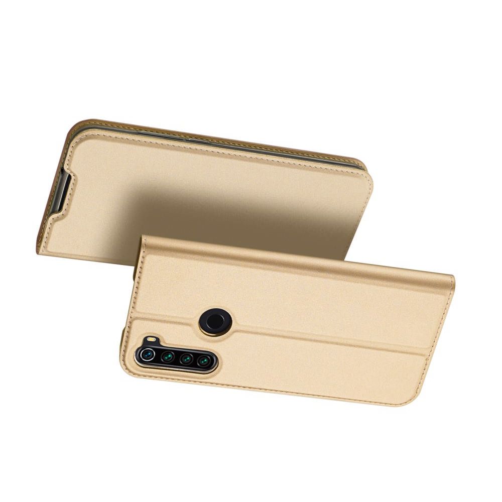 Тонкий Флип Чехол Книжка с Скрытым Магнитом и Отделением для Карты для Xiaomi Redmi Note 8T Золотой