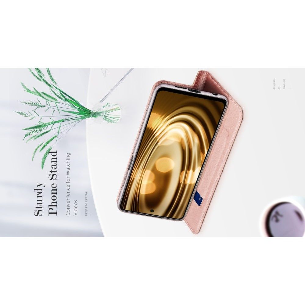 Тонкий Флип Чехол Книжка с Скрытым Магнитом и Отделением для Карты для Xiaomi Redmi Note 9 Pro Синий
