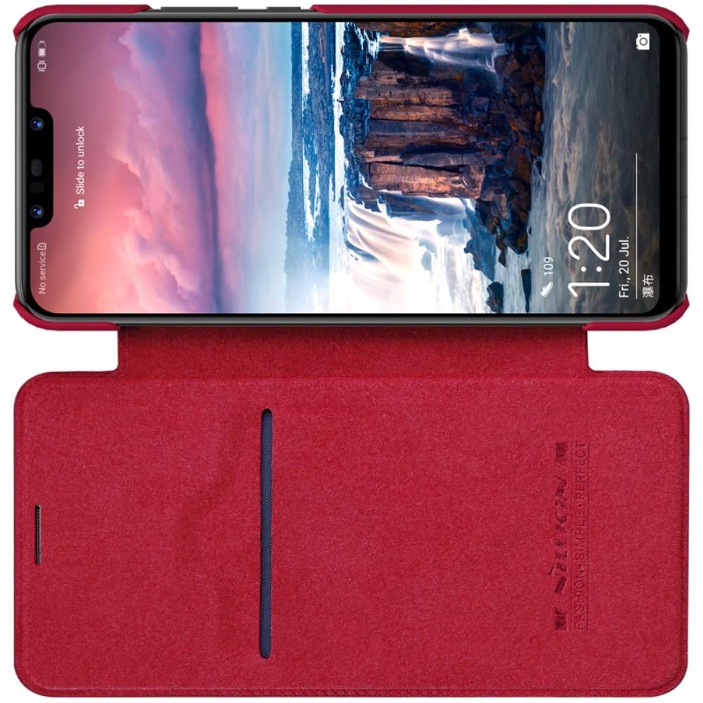 Тонкий Флип NILLKIN Qin Чехол Книжка для Huawei P smart+ / Nova 3i Красный