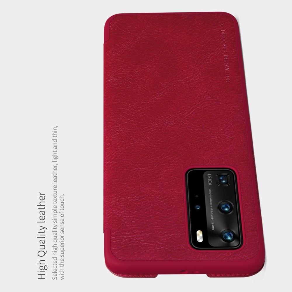 Тонкий Флип NILLKIN Qin Чехол Книжка для Huawei P40 Pro Красный