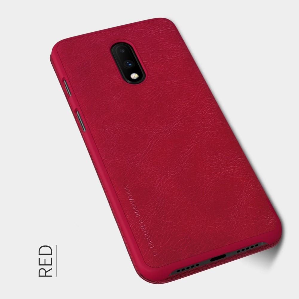 Тонкий Флип NILLKIN Qin Чехол Книжка для OnePlus 7 Красный