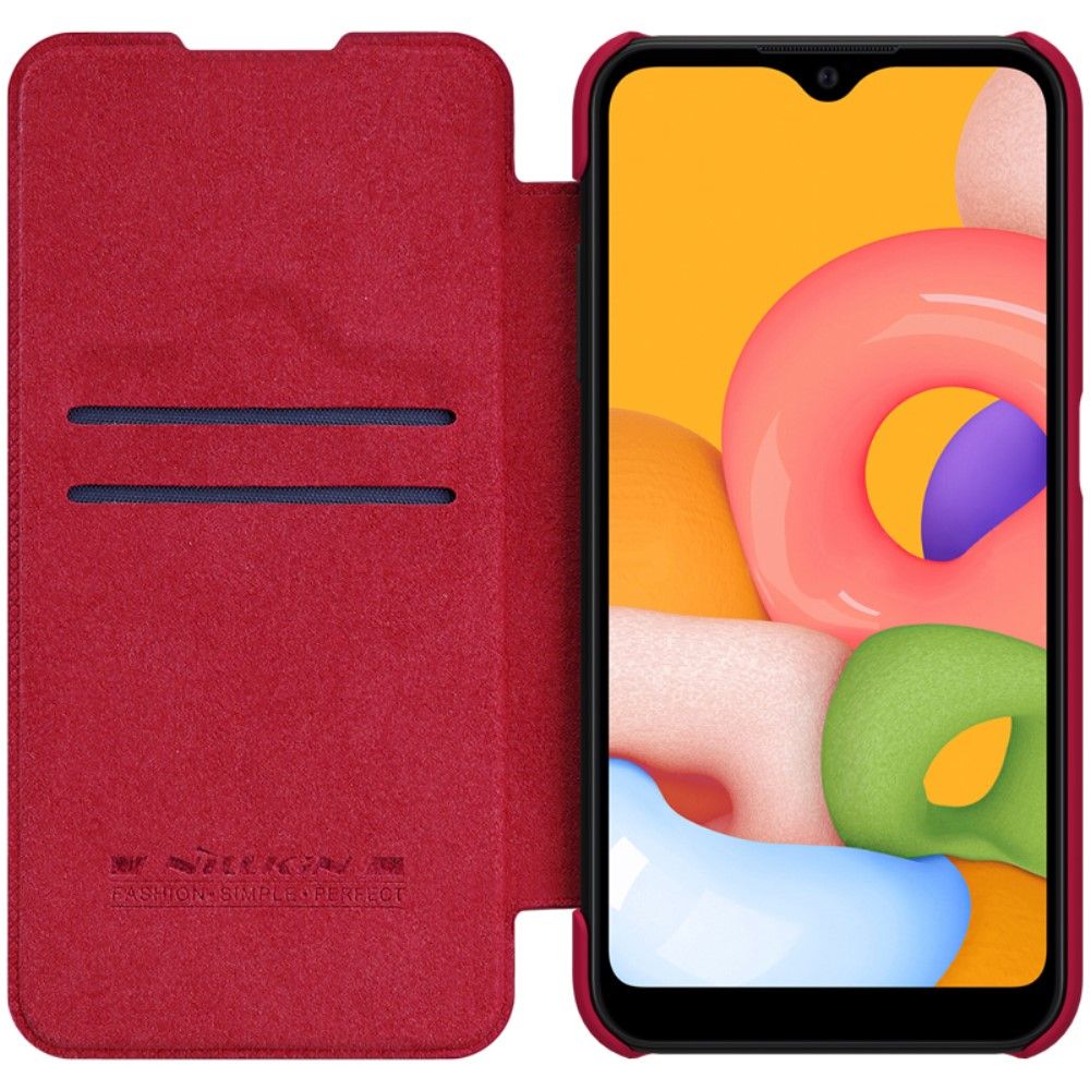 Тонкий Флип NILLKIN Qin Чехол Книжка для Samsung Galaxy A01 Красный