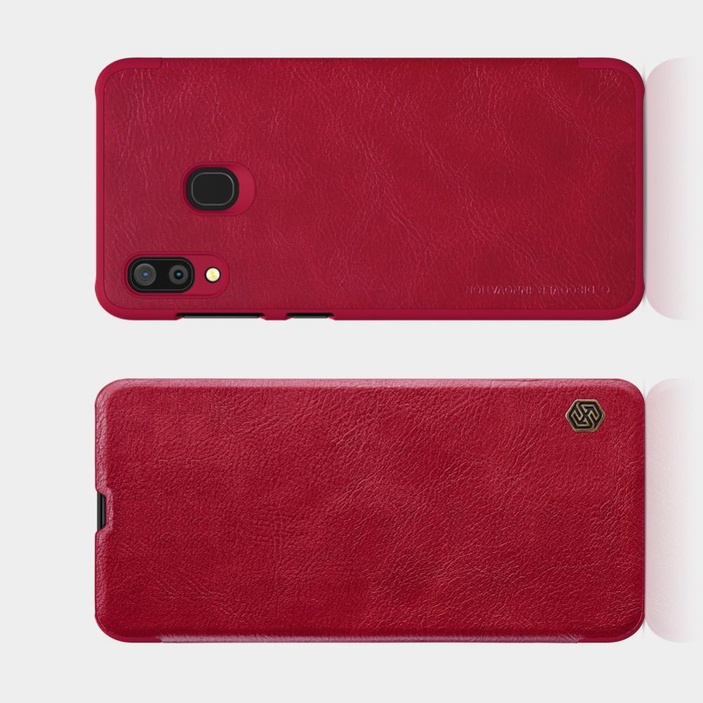 Тонкий Флип NILLKIN Qin Чехол Книжка для Samsung Galaxy A30 / A20 Красный