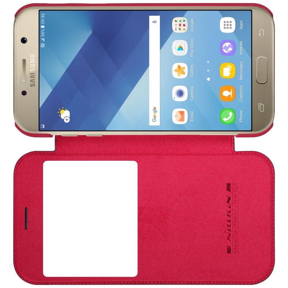 Тонкий Флип NILLKIN Qin Чехол Книжка для Samsung Galaxy A5 2017 SM-A520F Красный