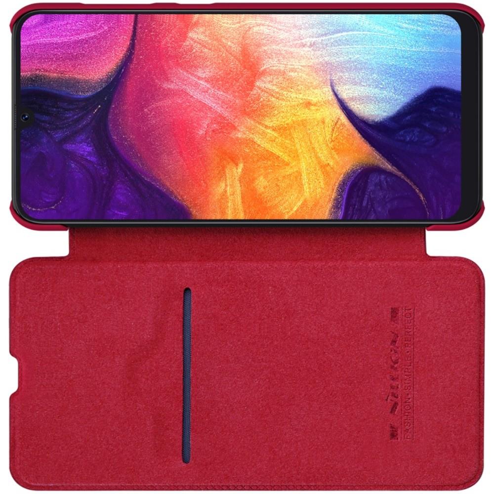 Тонкий Флип NILLKIN Qin Чехол Книжка для Samsung Galaxy A50 Красный
