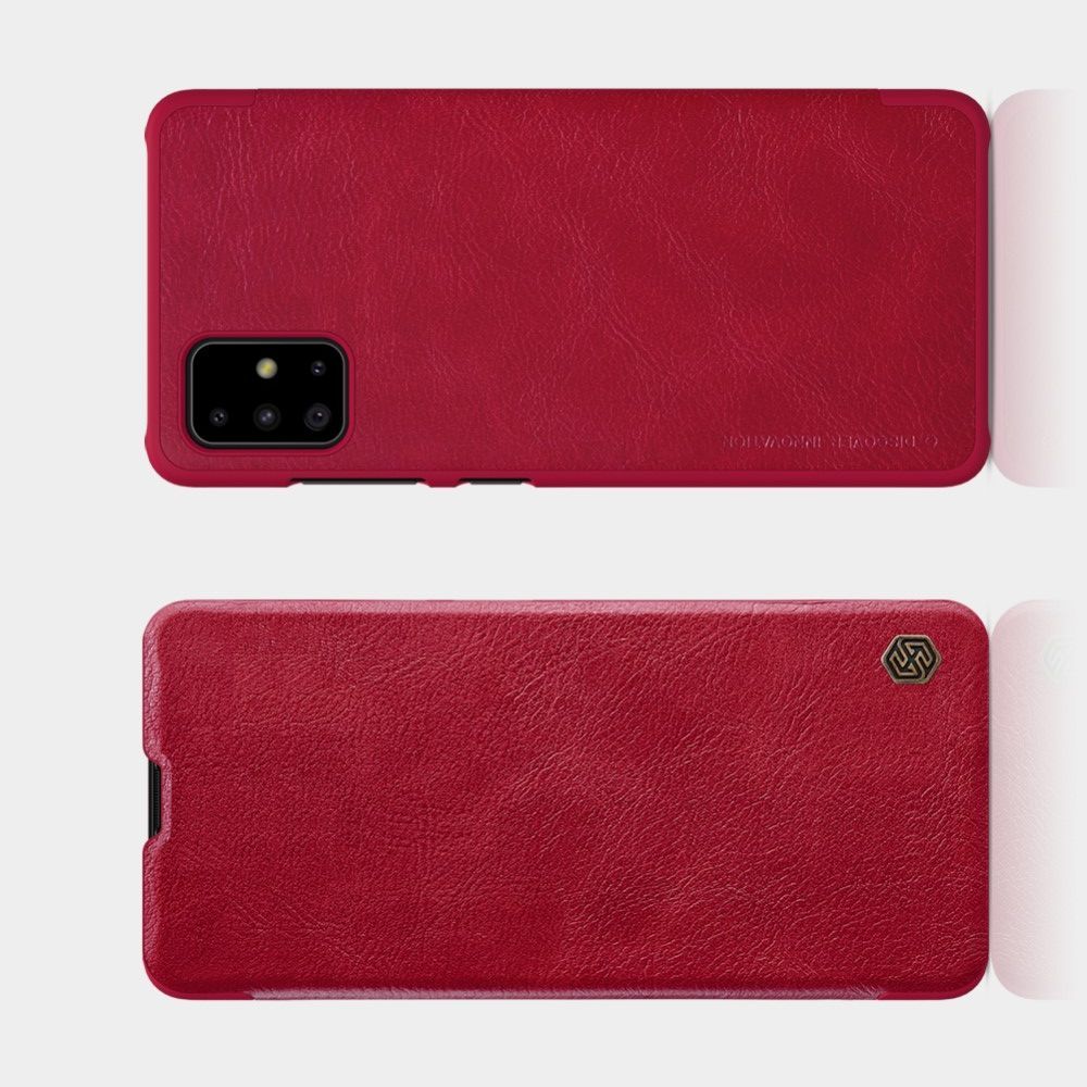 Тонкий Флип NILLKIN Qin Чехол Книжка для Samsung Galaxy A51 Красный