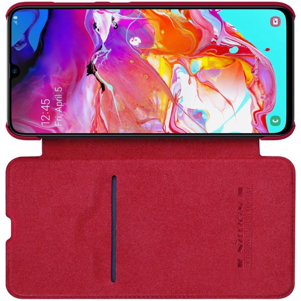 Тонкий Флип NILLKIN Qin Чехол Книжка для Samsung Galaxy A70 Красный