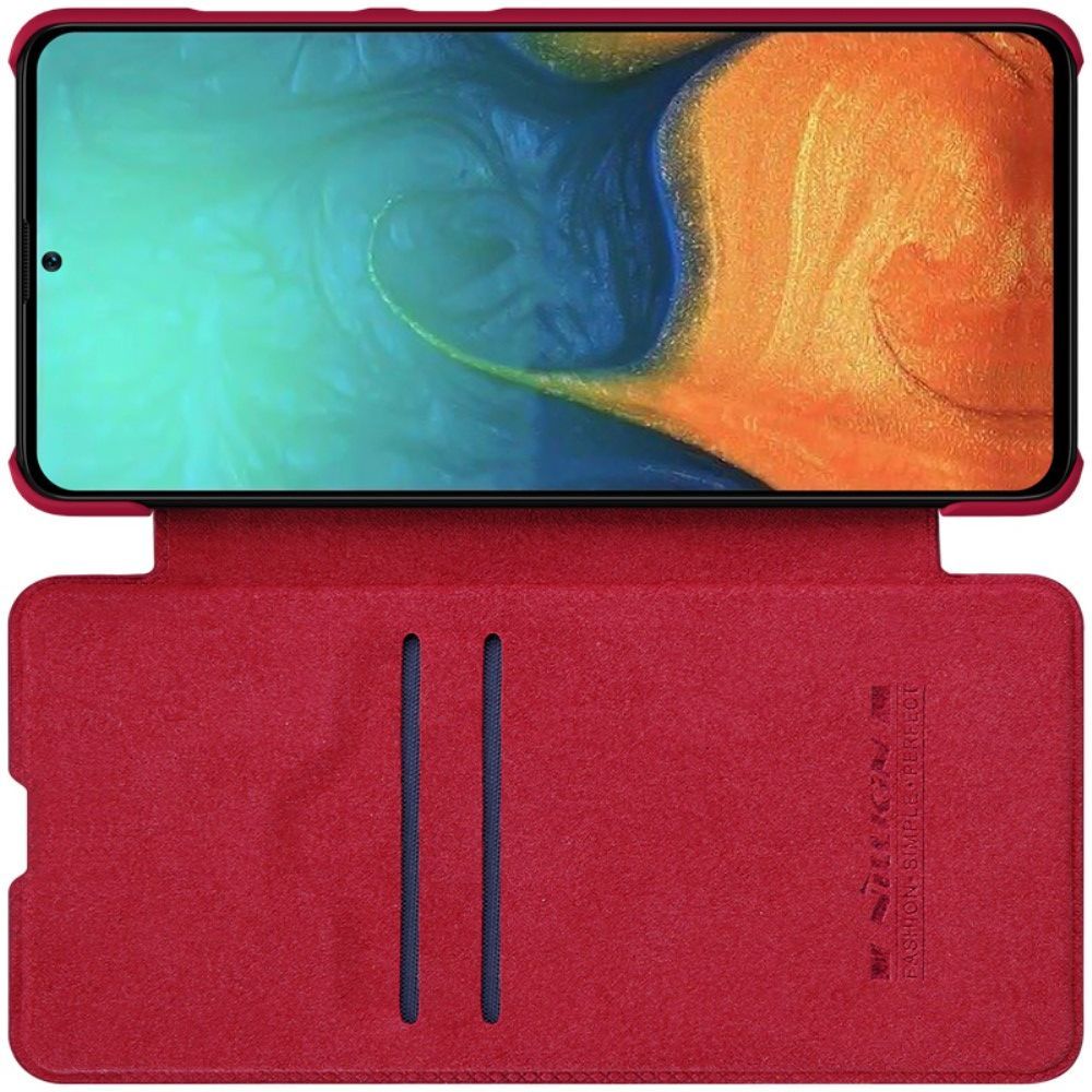 Тонкий Флип NILLKIN Qin Чехол Книжка для Samsung Galaxy A71 Красный