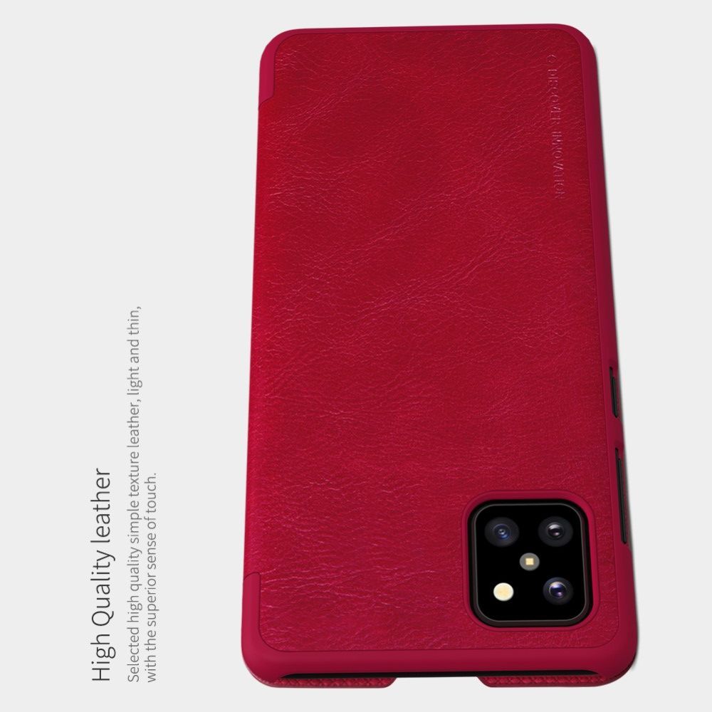 Тонкий Флип NILLKIN Qin Чехол Книжка для Samsung Galaxy Note 10 Lite Коричневый